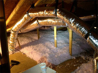 After image of properly installed ductwork in top condition.
