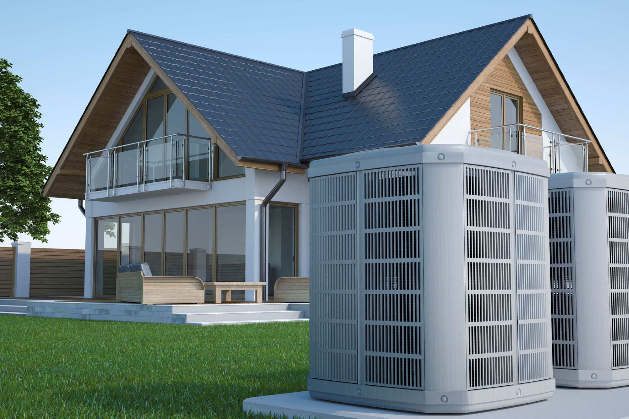 heat pump unit outside of house