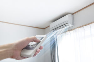 Ductless mini-split blowing cold air in home.